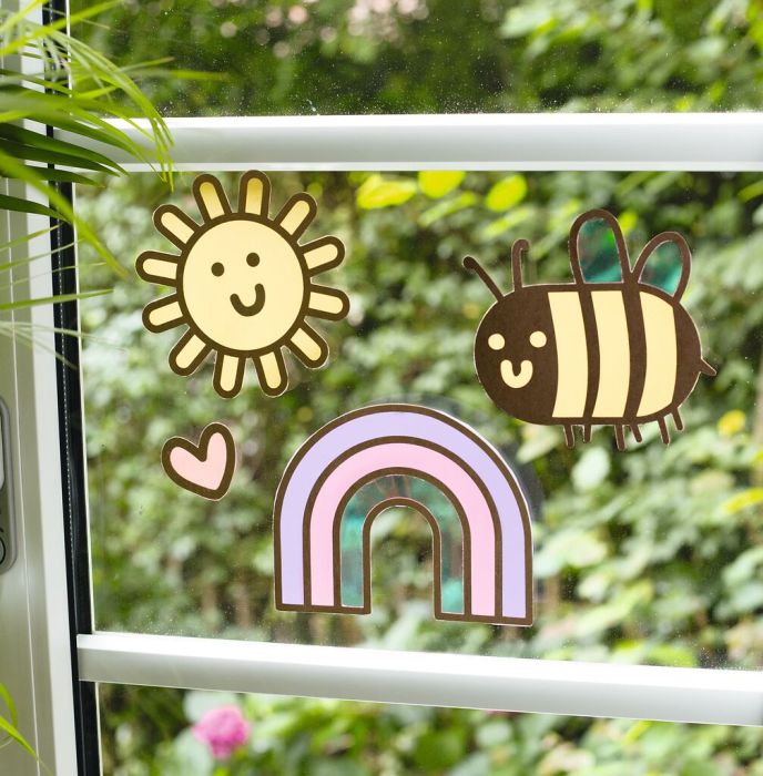 Basteln Moses Verlag Buntes Fensterbilder-Bastelset