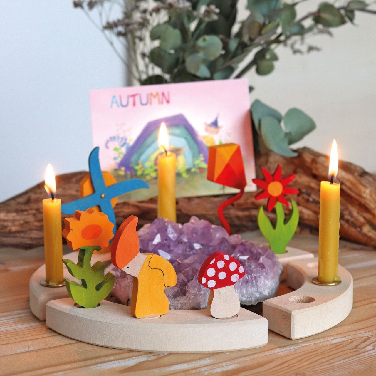 Geburtstagskranz GRIMM'S Spiel und Holz Design Steckfigur Herbstzwerg