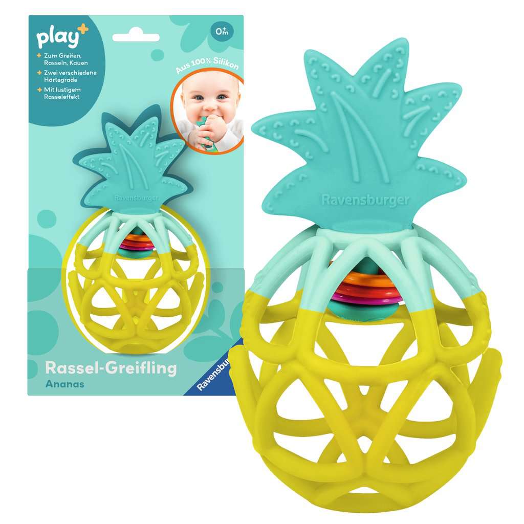 Babyspielwaren Ravensburger play+ ⎮ Rassel-Greifling: Ananas