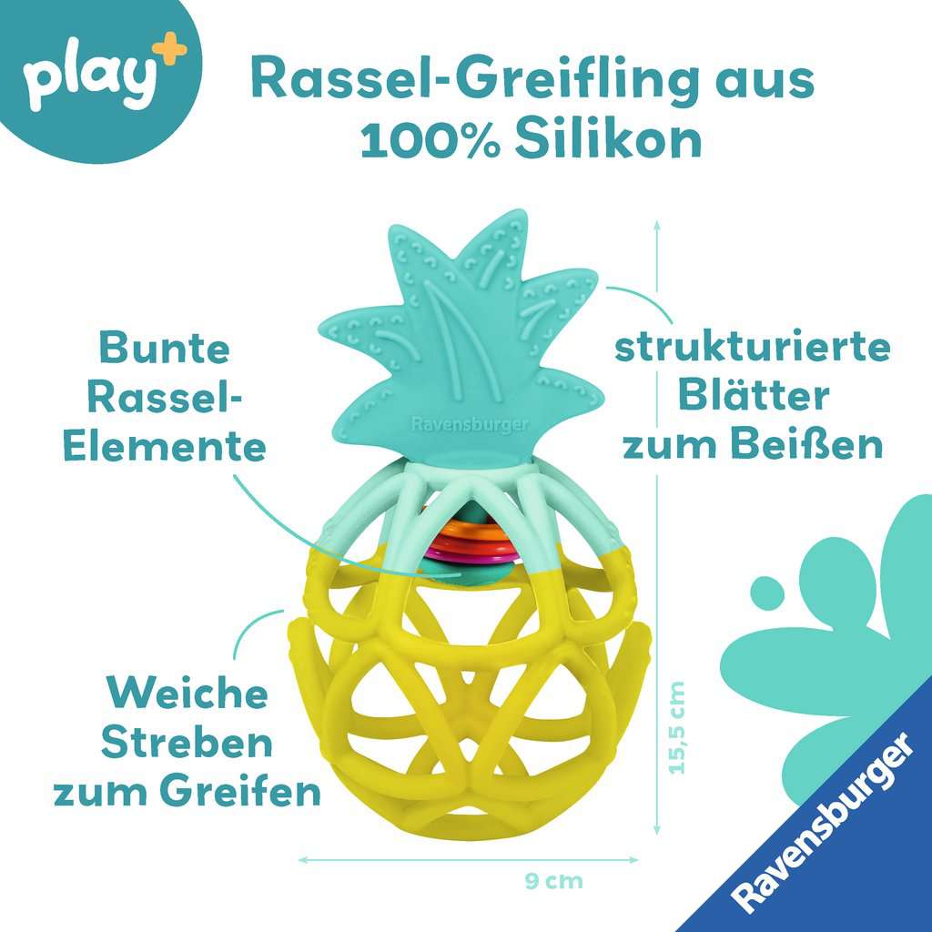 Babyspielwaren Ravensburger play+ ⎮ Rassel-Greifling: Ananas