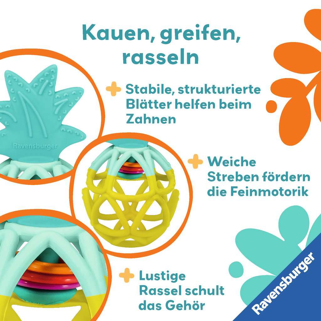 Babyspielwaren Ravensburger play+ ⎮ Rassel-Greifling: Ananas