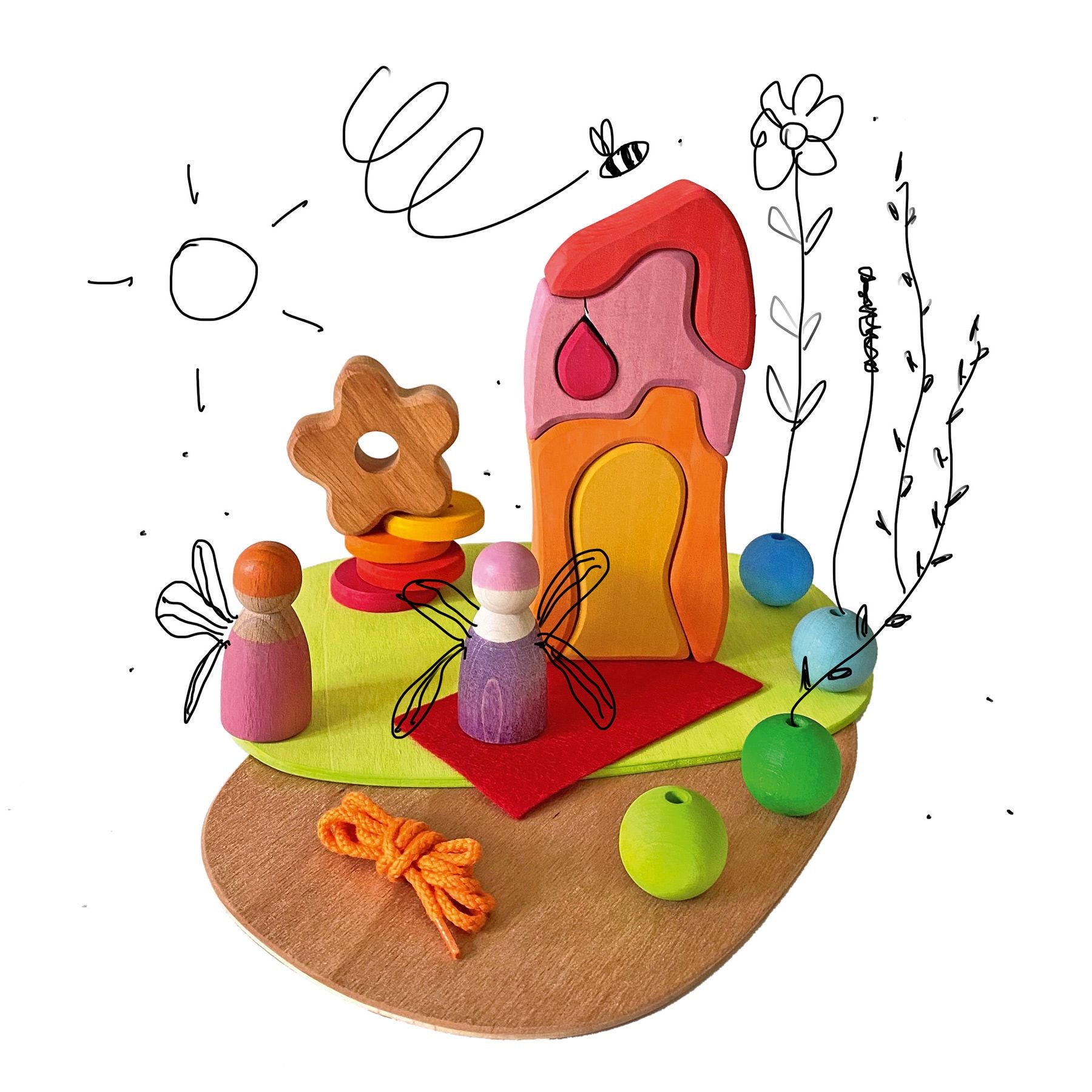 Open-ended Play GRIMM'S Spiel und Holz Design Spielwelt Blumenwiese