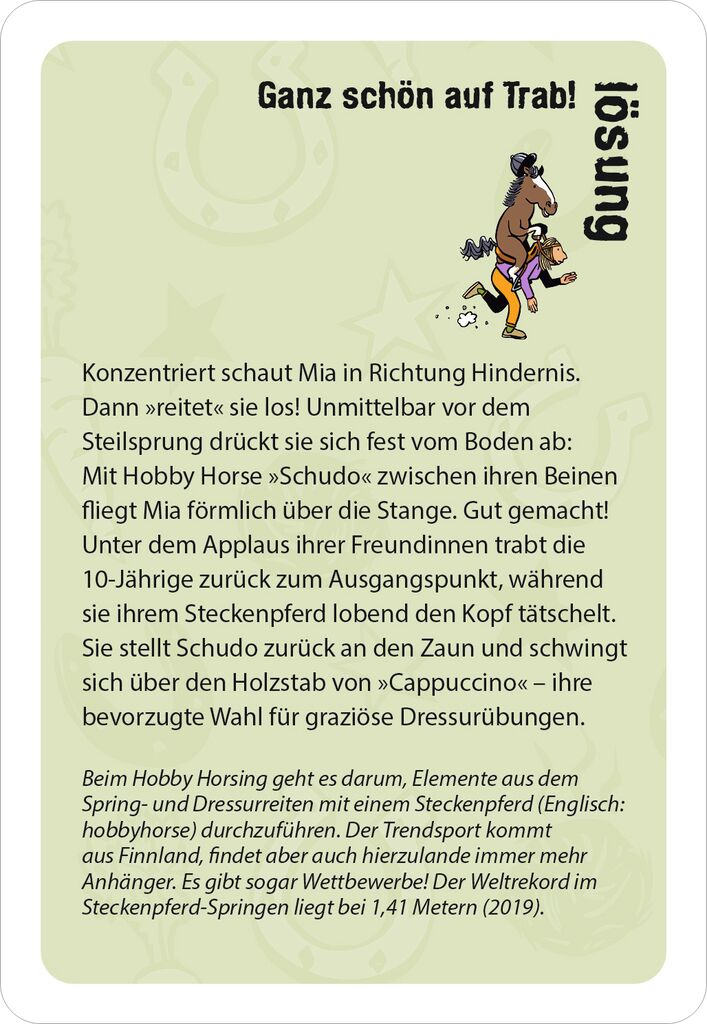 Moses 50 Karten / Pocket Quiz Moses Verlag black stories junior Pferdeglück