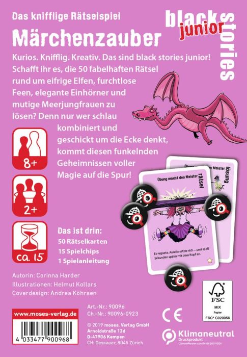 Moses 50 Karten / Pocket Quiz Moses Verlag black stories junior Märchenzauber