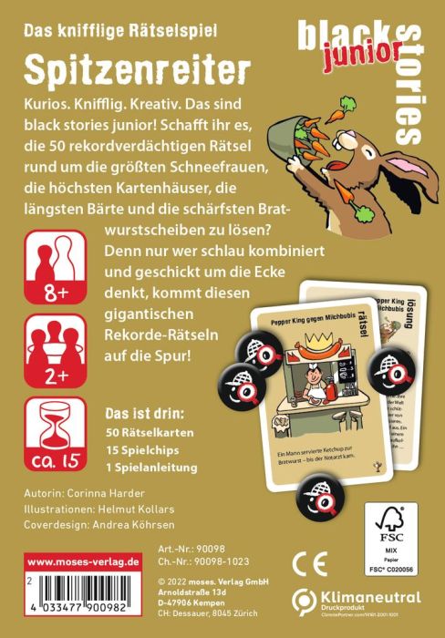 Moses 50 Karten / Pocket Quiz Moses Verlag black stories junior Spitzenreiter