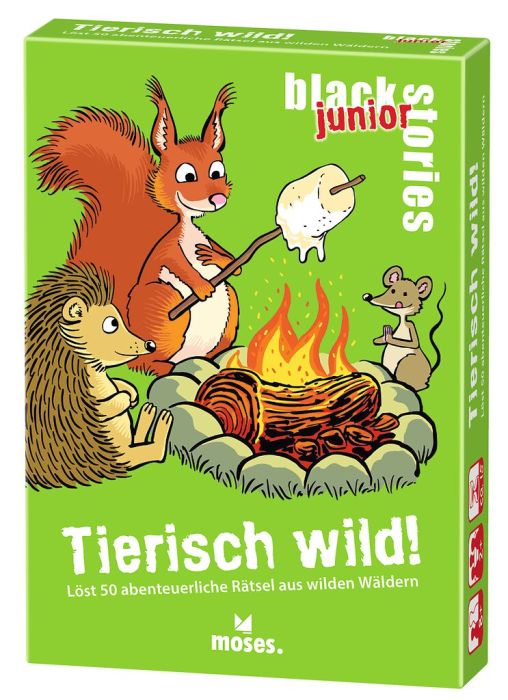 Moses 50 Karten / Pocket Quiz Moses Verlag black stories junior Tierisch wild!