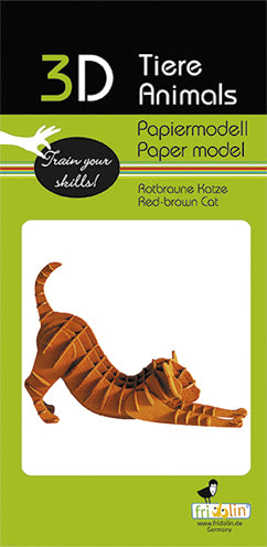 Krimskrams Fridolin 3D-Modell, Katze, rotbraun, gelasert
