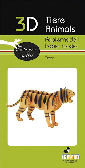 Krimskrams Fridolin 3D-Modell, Tiger, gelasert