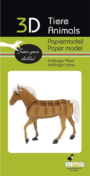 Krimskrams Fridolin 3D-Modell, Haflinger, gelasert
