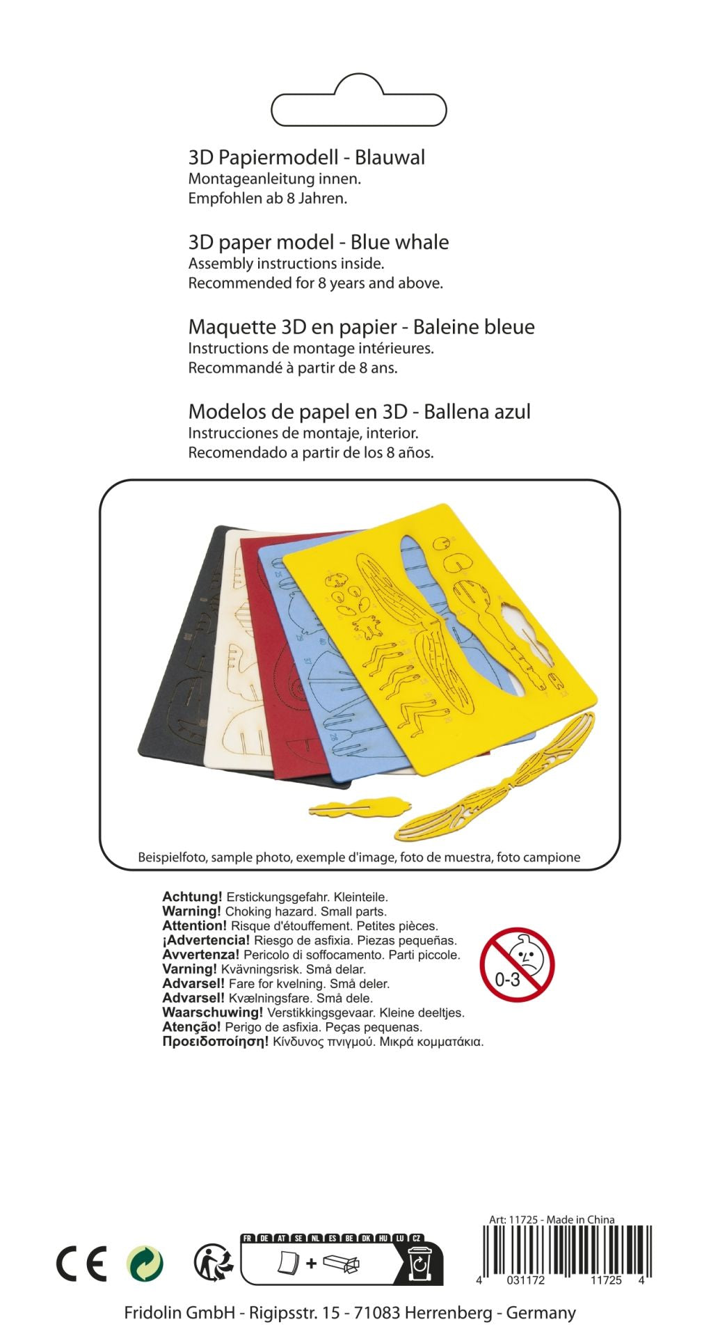 3D-Modell, Blauwal, Spezialkarton, gelasert