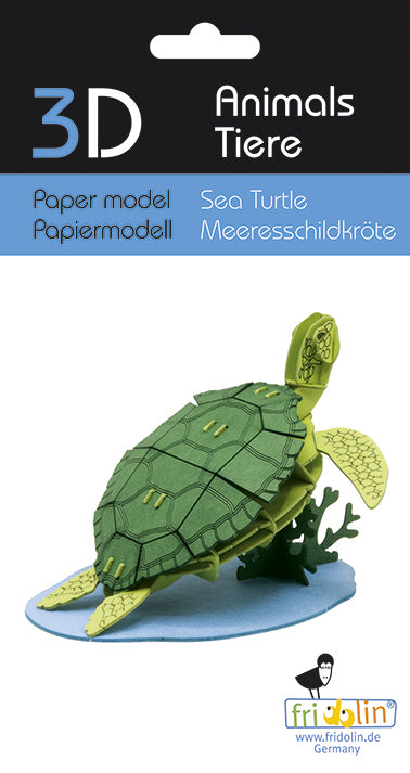 Krimskrams Fridolin 3D-Modell, Meeresschildkröte, gelasert