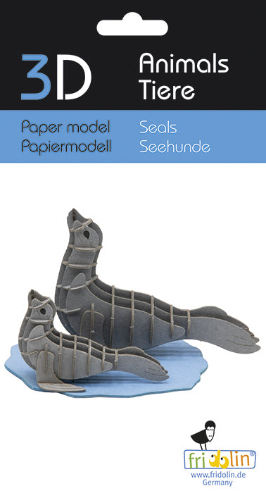 Krimskrams Fridolin 3D-Modell, Seehunde, gelasert