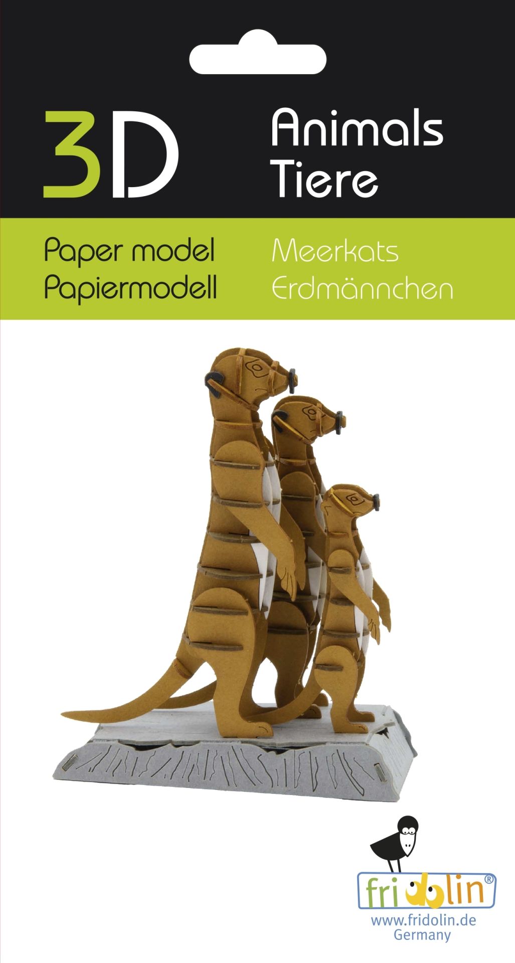 3D-Modell, Erdmännchen, Spezialkarton, gelasert