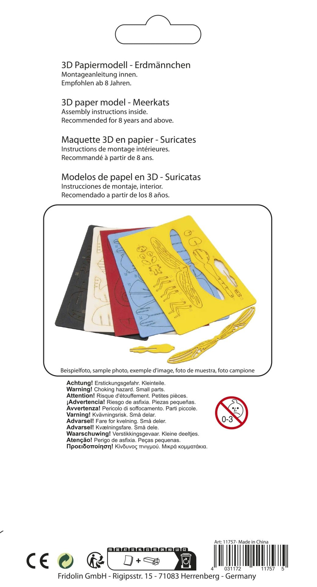 3D-Modell, Erdmännchen, Spezialkarton, gelasert