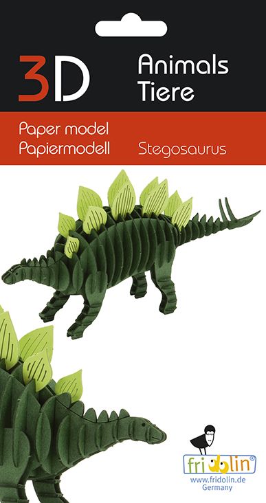 Krimskrams Fridolin 3D-Modell, Stegosaurus, Spezialkarton, gelasert