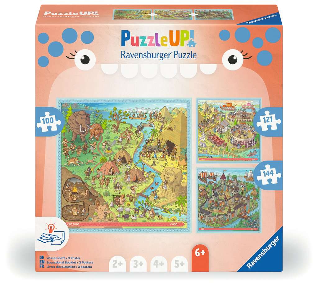 Puzzle Ravensburger PuzzleUp! ⎮ Geschichte - Steinzeit, Altes Rom, Mitte