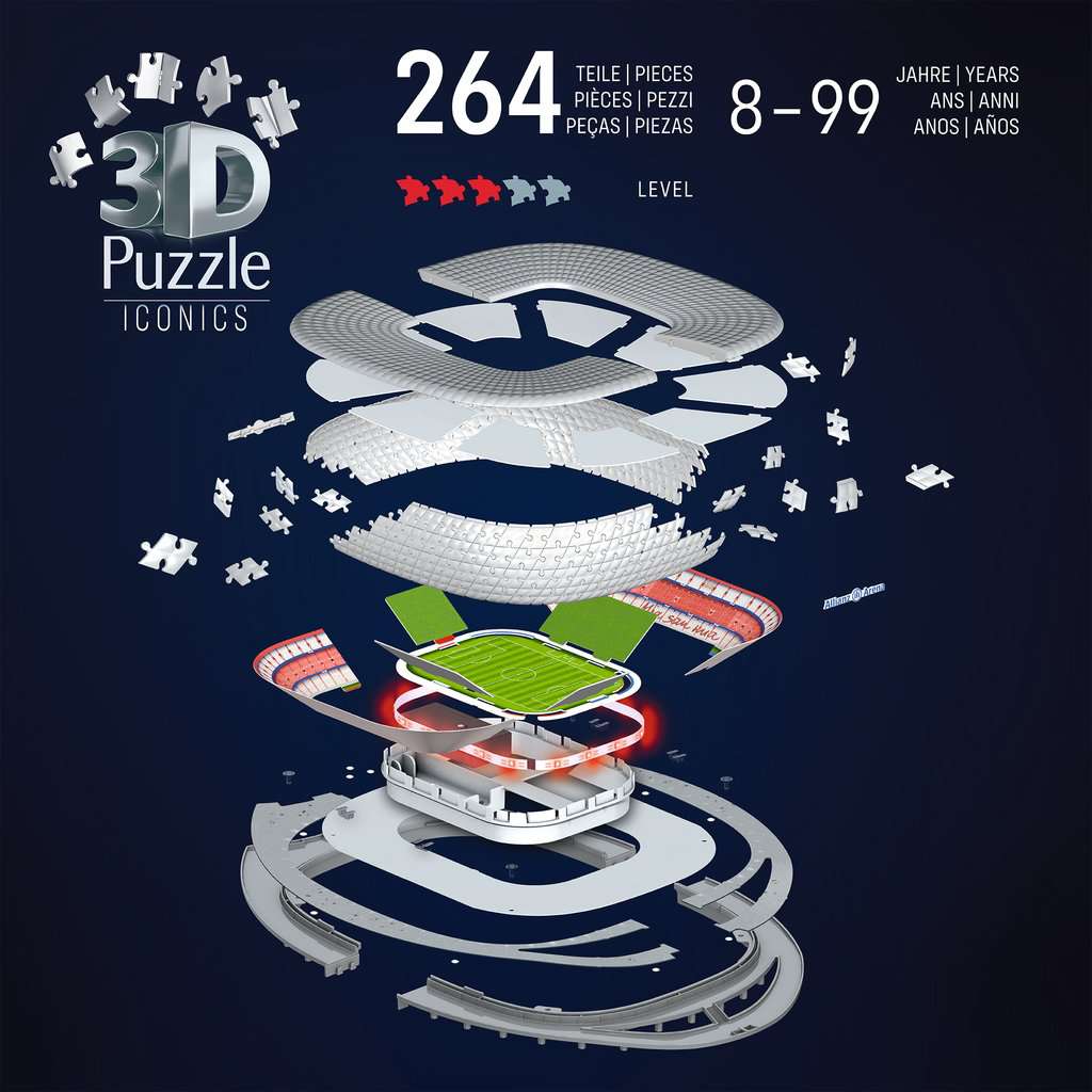 Spiel Ravensburger Iconics: Allianz Arena - mit Licht ⎮ 3D Puzzle