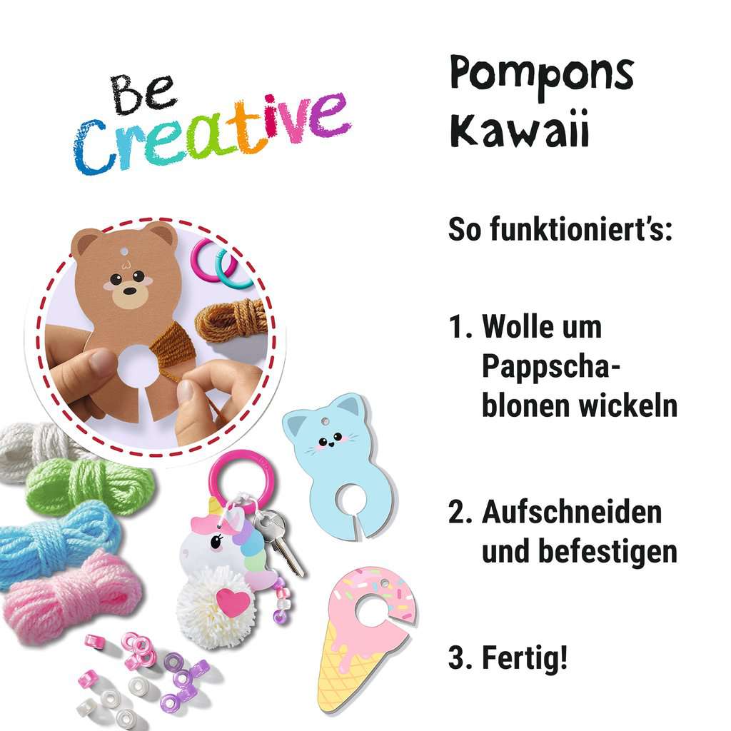 Basteln Ravensburger BeCreative: Pompons Kawaii