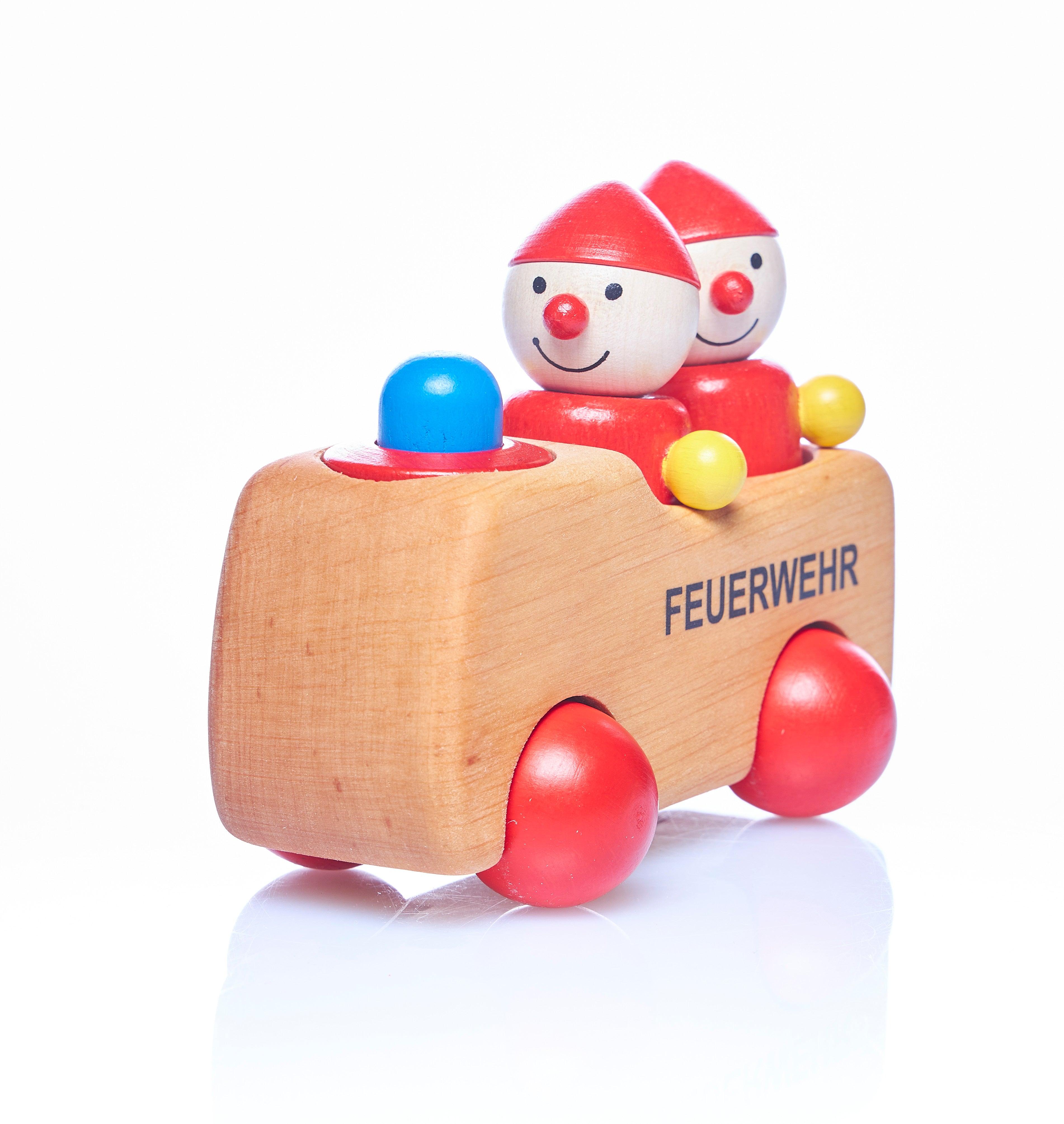 Holzspielzeug Spielzeugmanufaktur Pfingstweid Feuerwehrwicht Manne mit Hupe