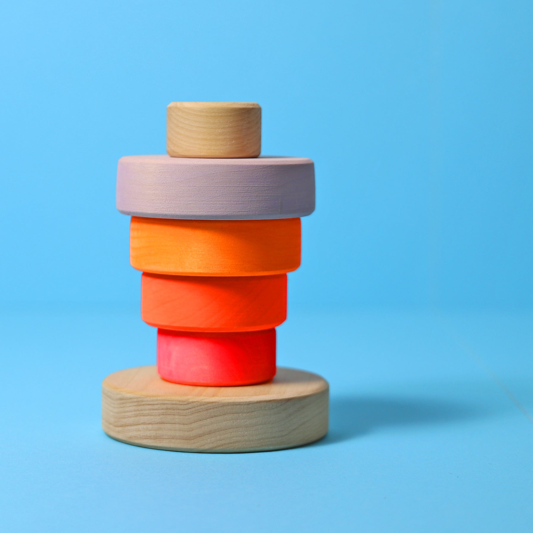 Stapelspiel GRIMM'S Spiel und Holz Design Kleiner Scheibenturm Neonpink