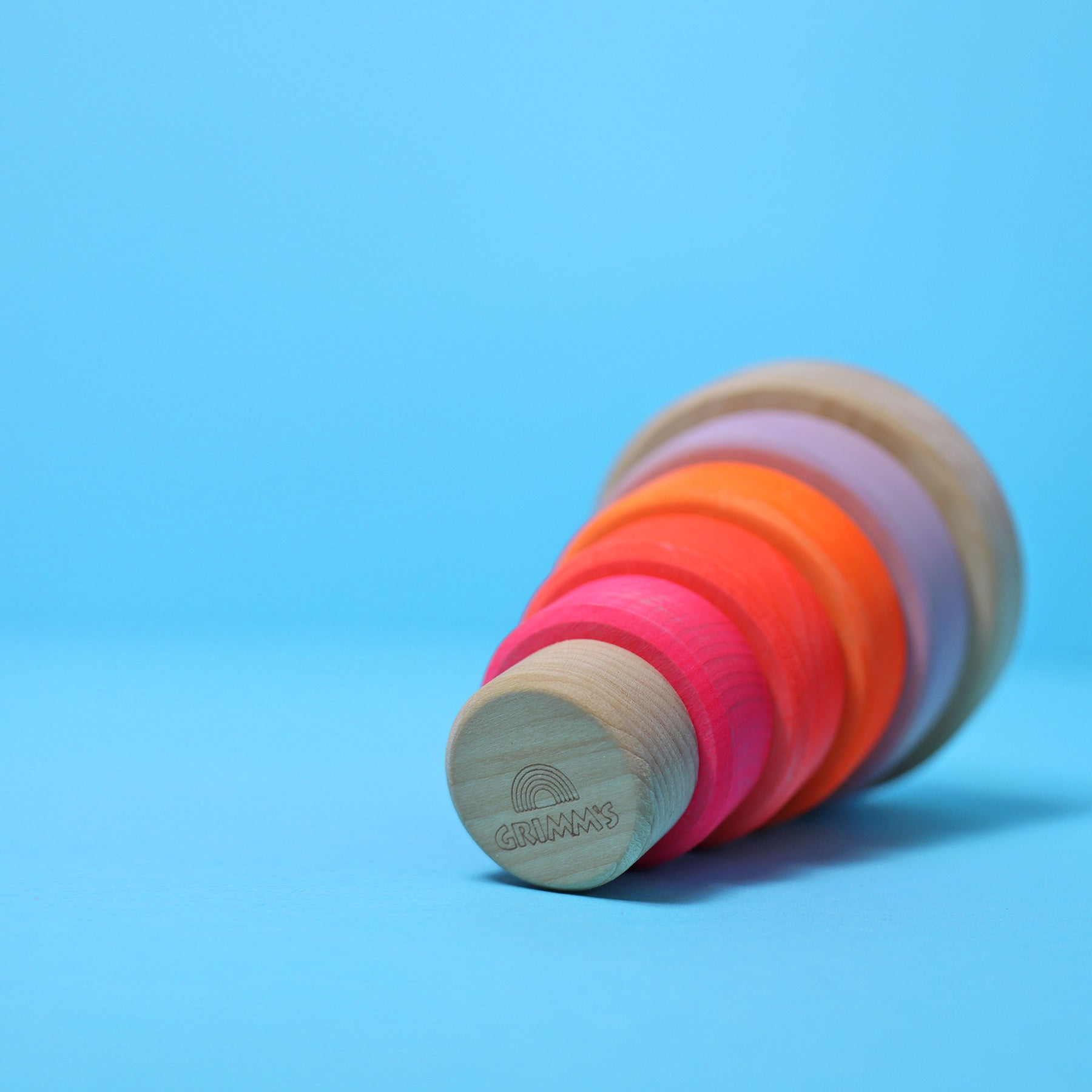 Stapelspiel GRIMM'S Spiel und Holz Design Kleiner Scheibenturm Neonpink
