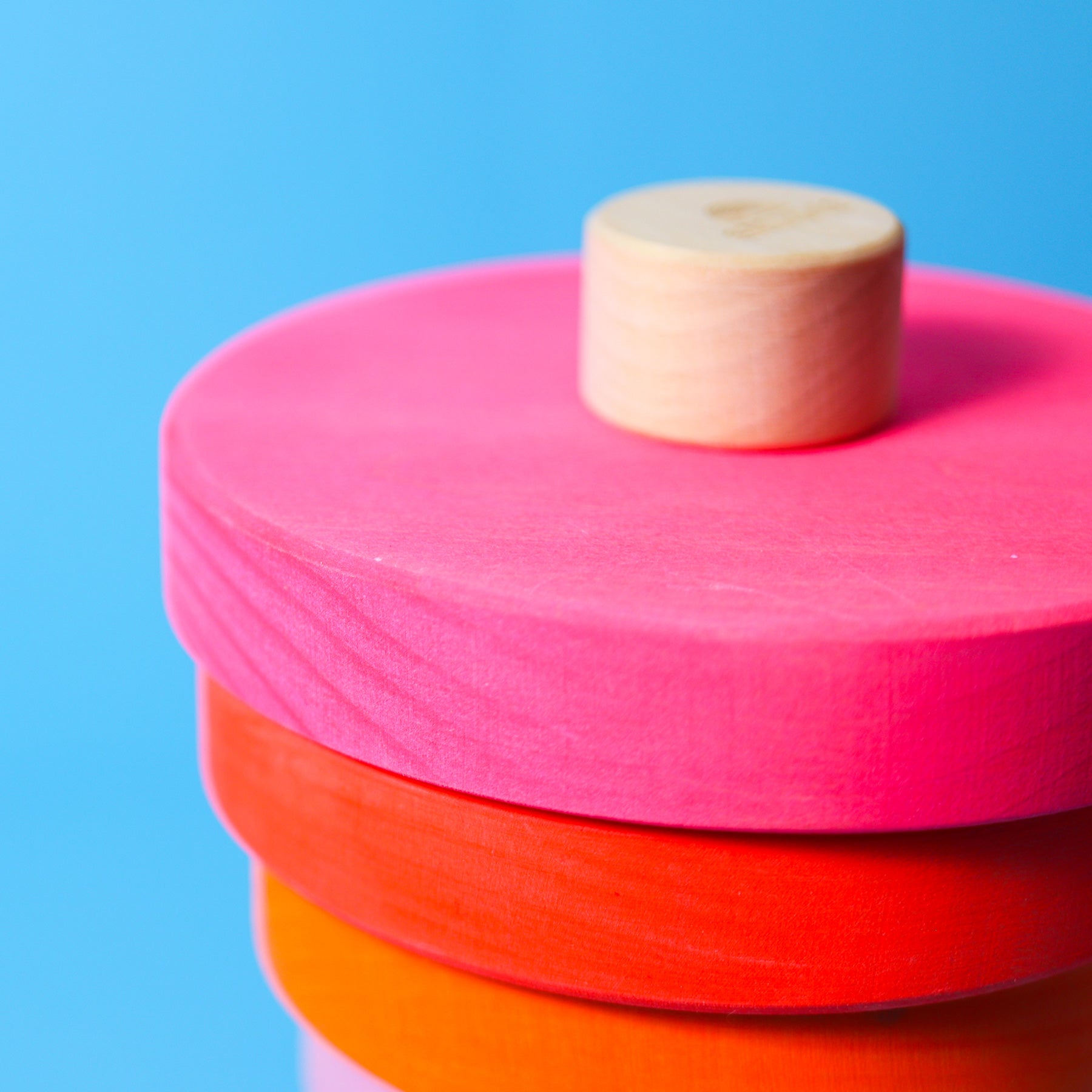 Stapelspiel GRIMM'S Spiel und Holz Design Scheibenturm Neonpink