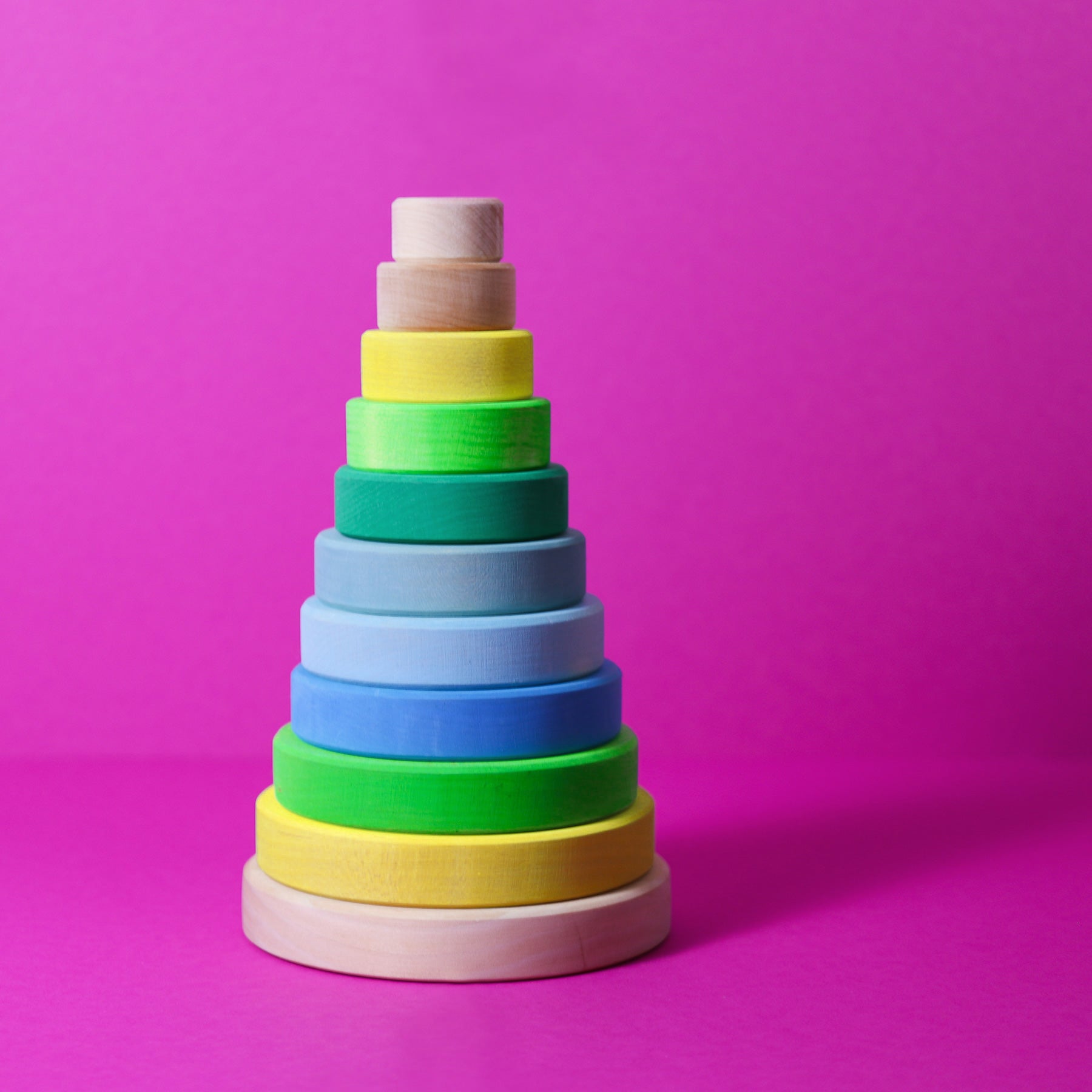 Stapelspiel GRIMM'S Spiel und Holz Design Scheibenturm Neongrün