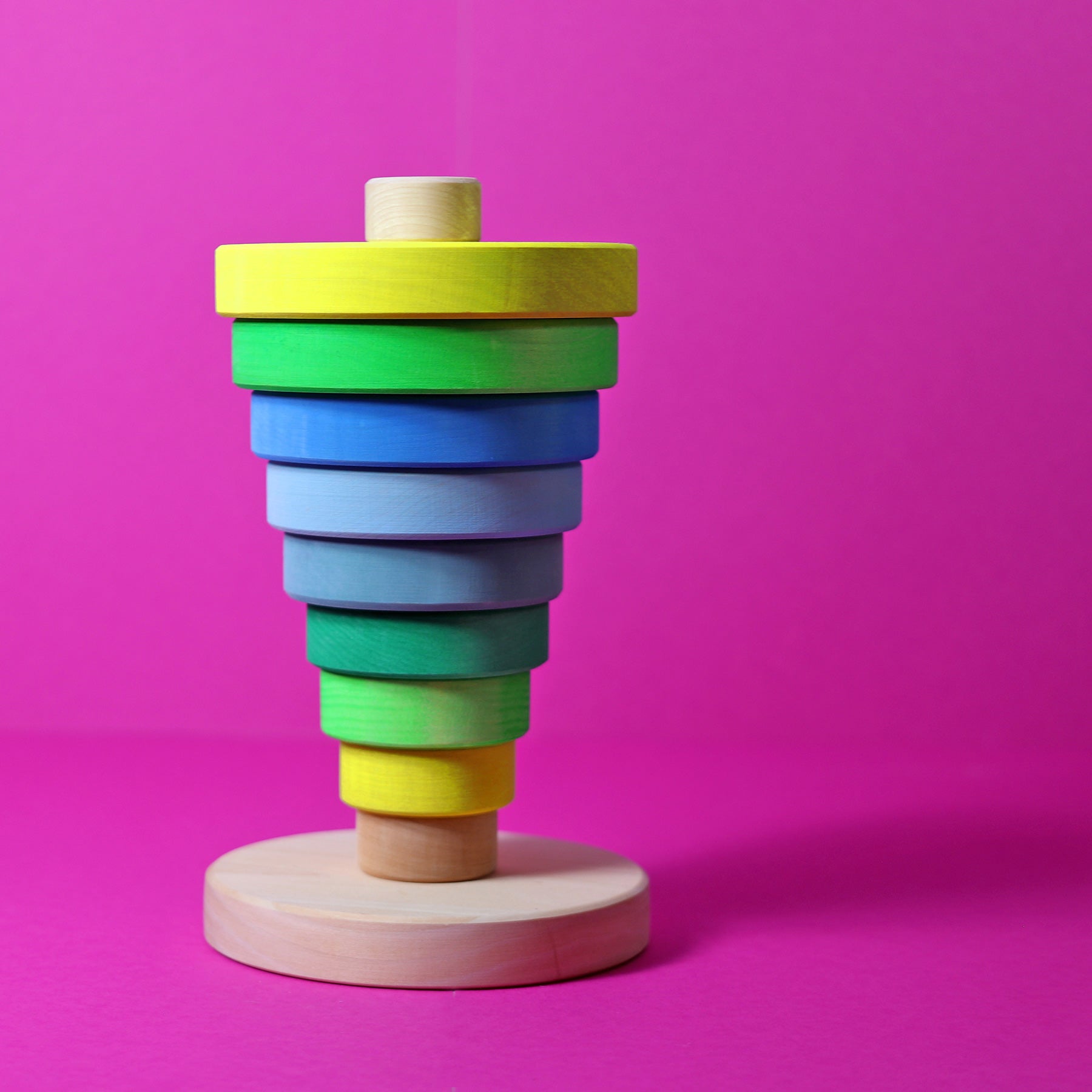 Stapelspiel GRIMM'S Spiel und Holz Design Scheibenturm Neongrün
