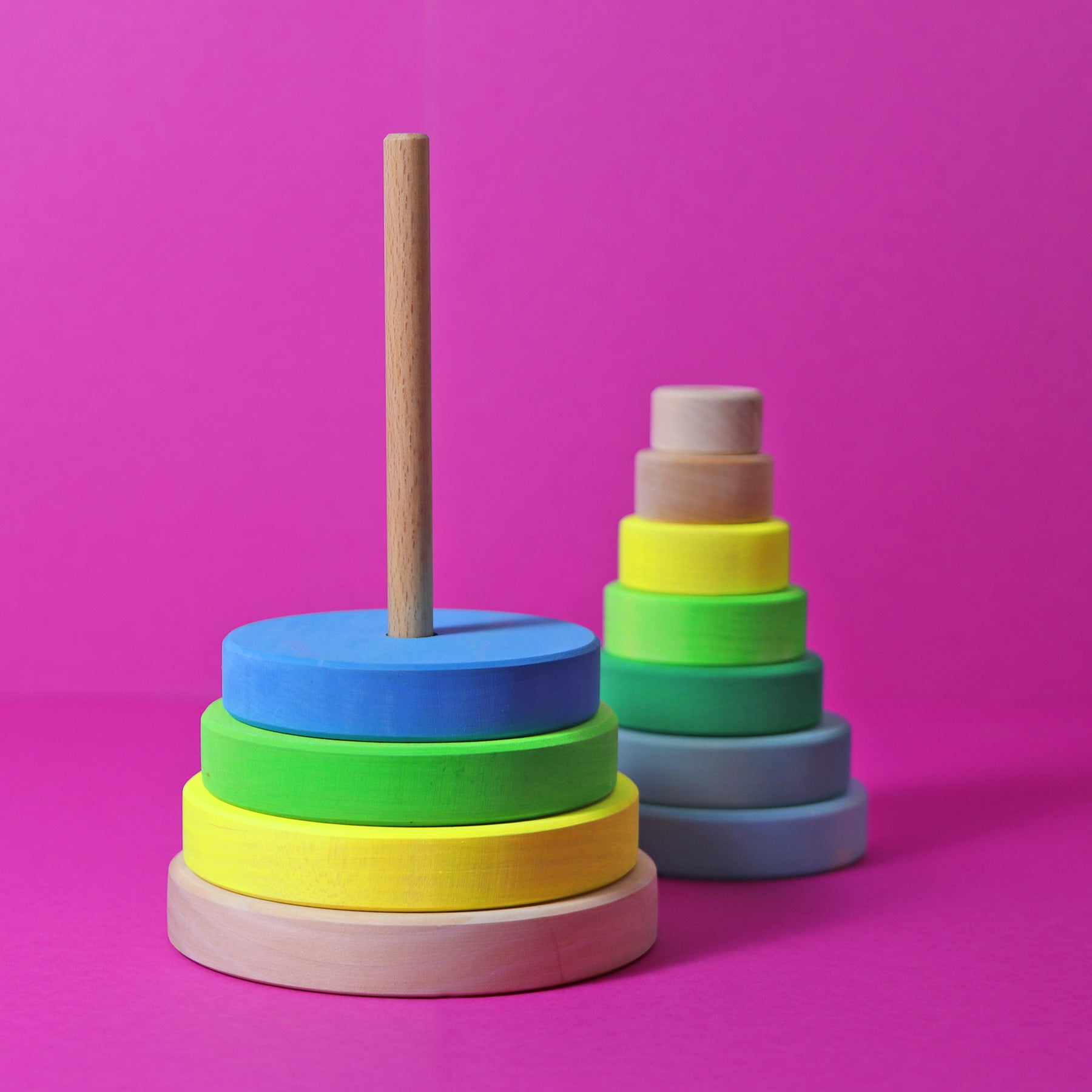 Stapelspiel GRIMM'S Spiel und Holz Design Scheibenturm Neongrün