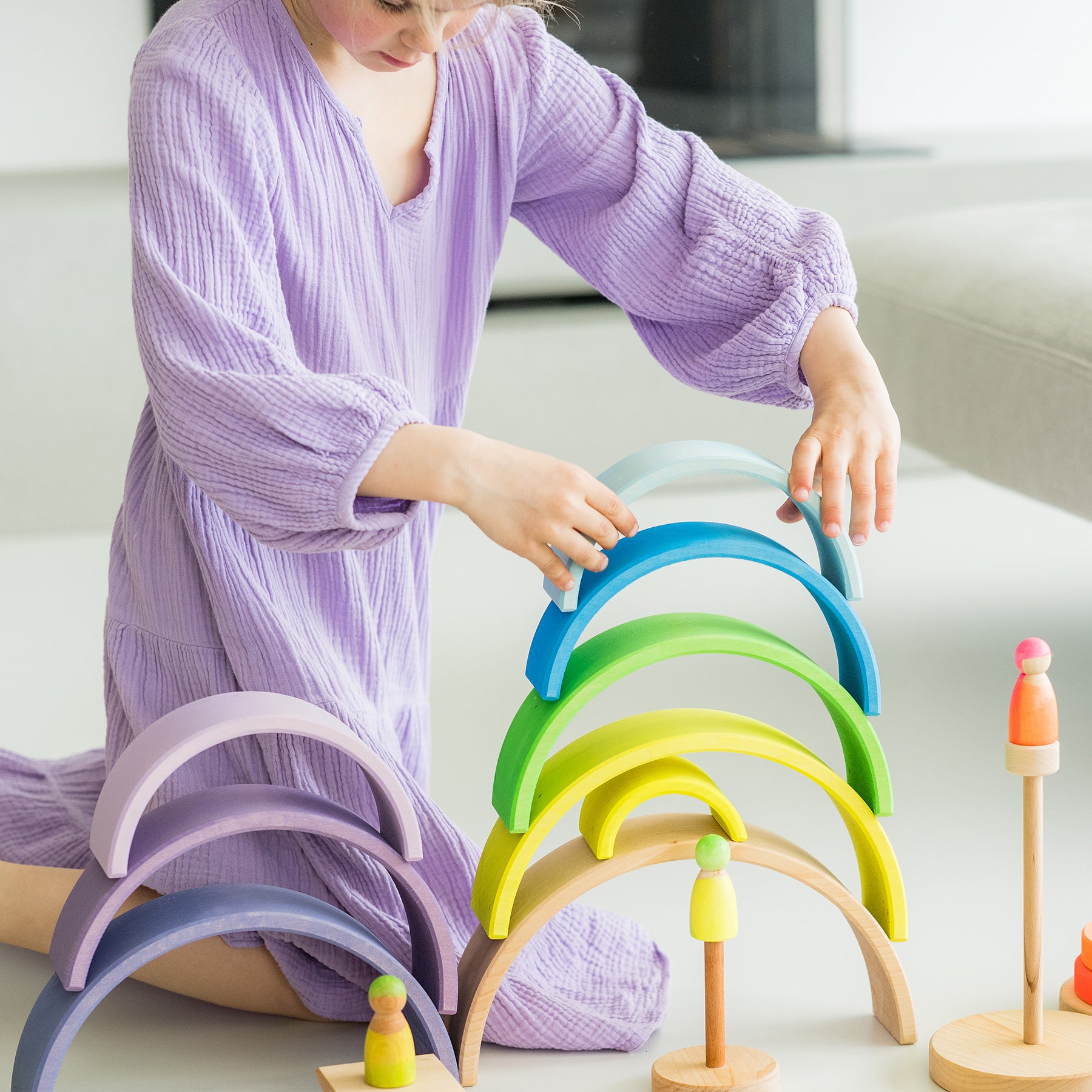 Open-ended Play GRIMM'S Spiel und Holz Design Regenbogen Neongrün