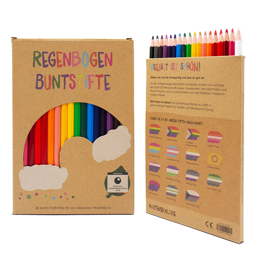 Malen Hautfarben 18 Regenbogen-Buntstifte für Kinder