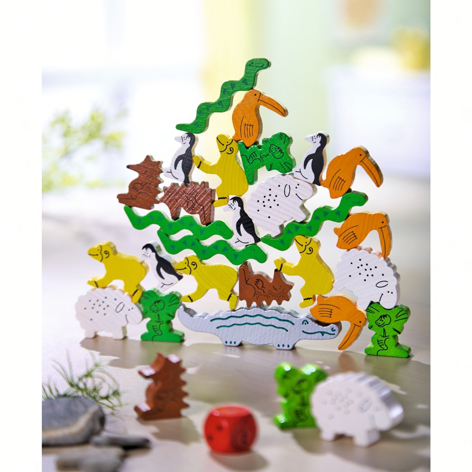 Gesellschaftsspiel HABA Tier auf Tier - Das wackelige Stapelspiel