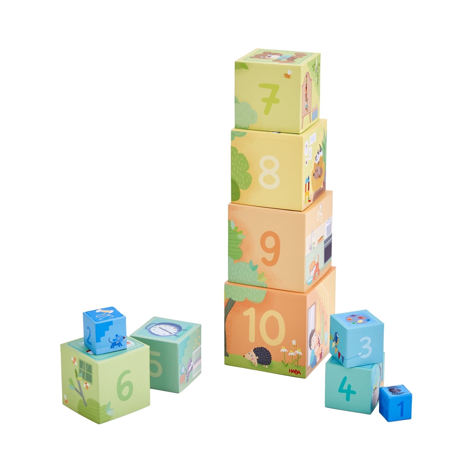 Stapelspiel HABA Stapelwürfel Mein Zuhause, 10-teilig