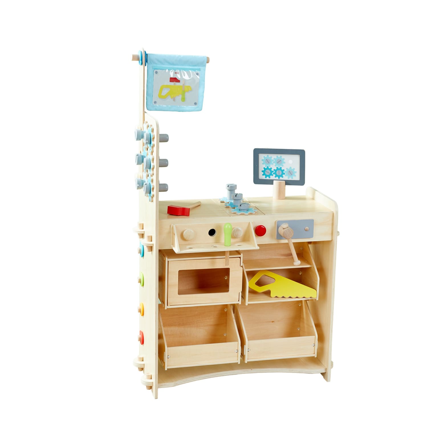 Puppen HABA Rollenspiel Studio 3 in 1 – Küche, Kaufladen & Werkstatt ⎮ Schaufensterobjekt, nur im Laden!