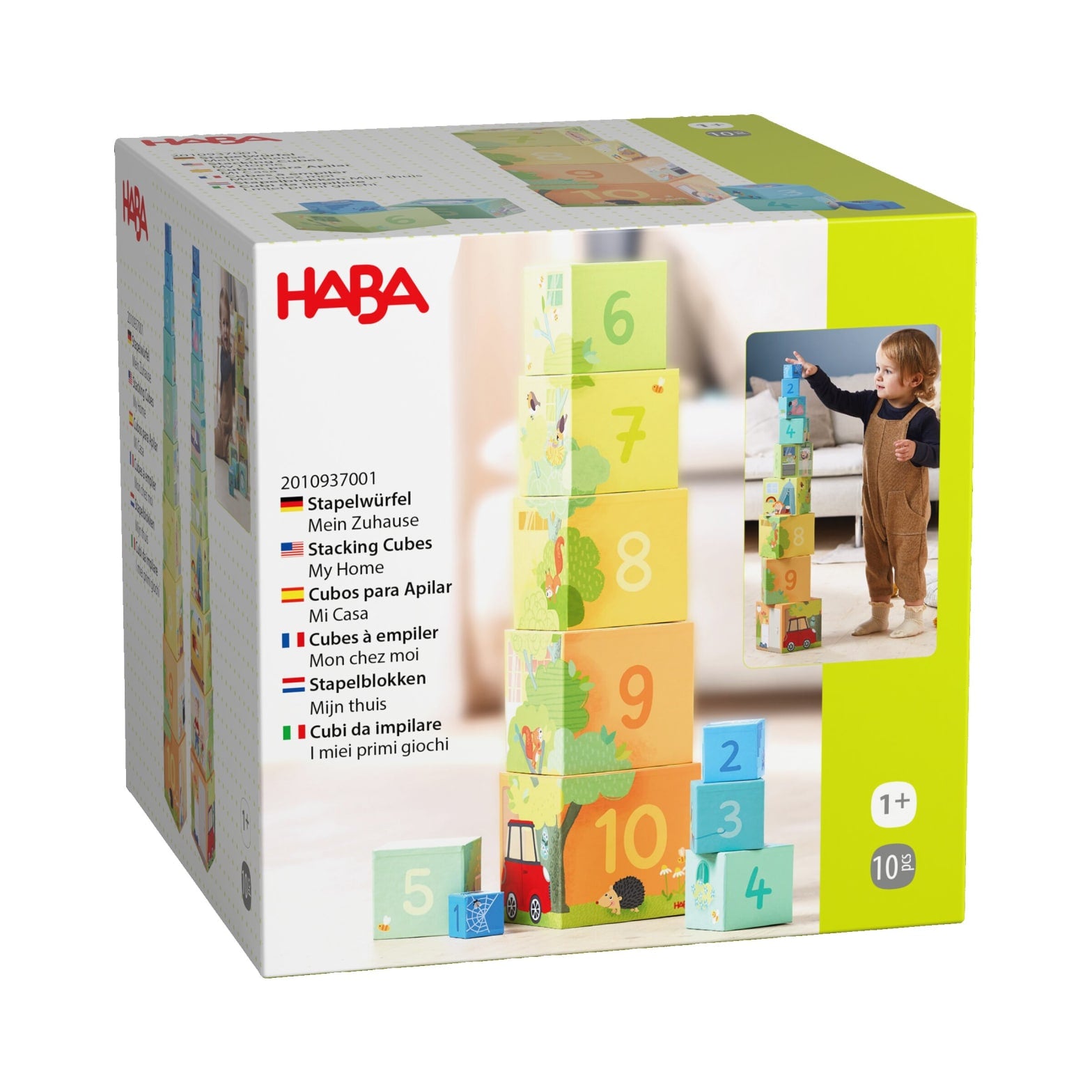 Stapelspiel HABA Stapelwürfel Mein Zuhause, 10-teilig