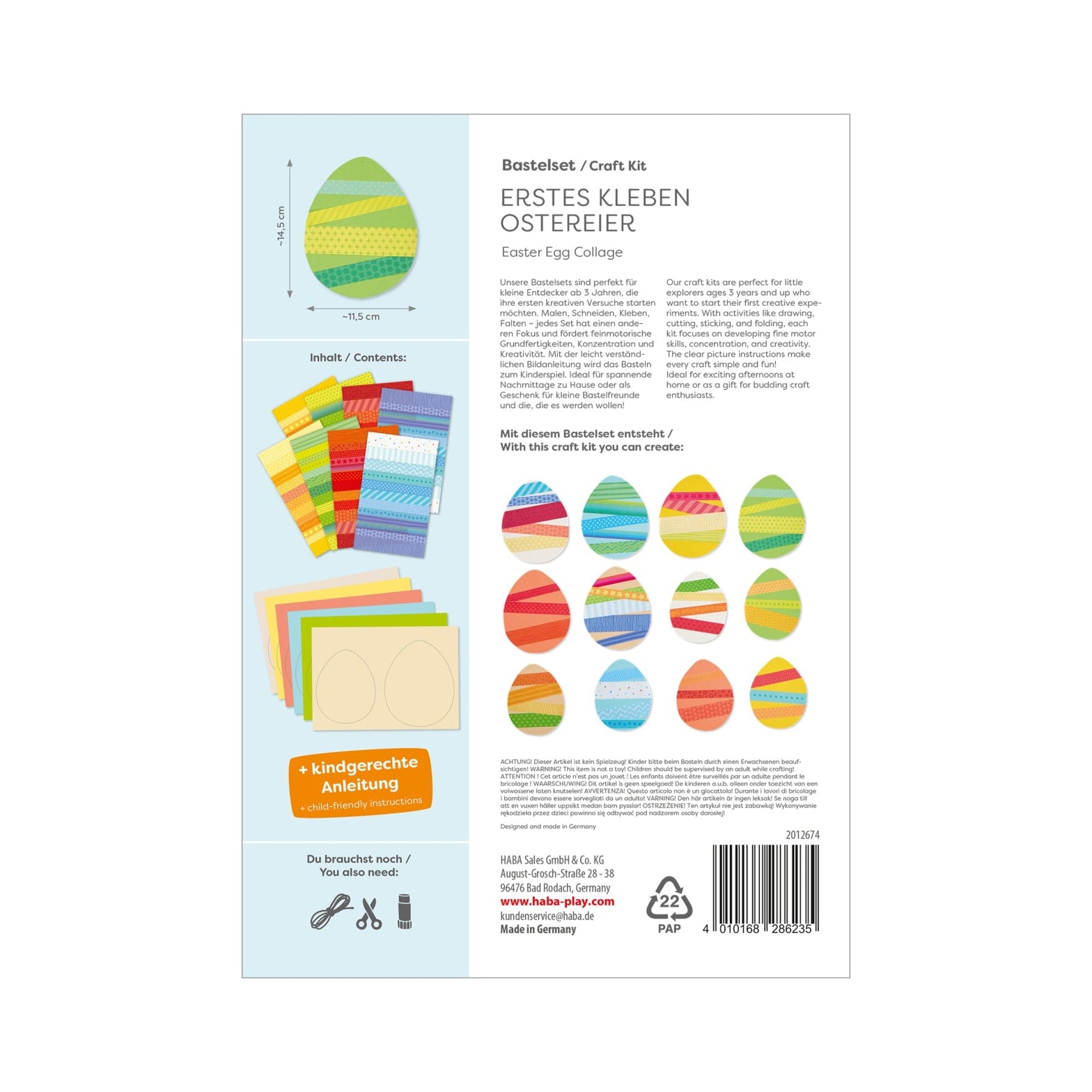 Basteln HABA Bastelset - Erstes Kleben Ostereier