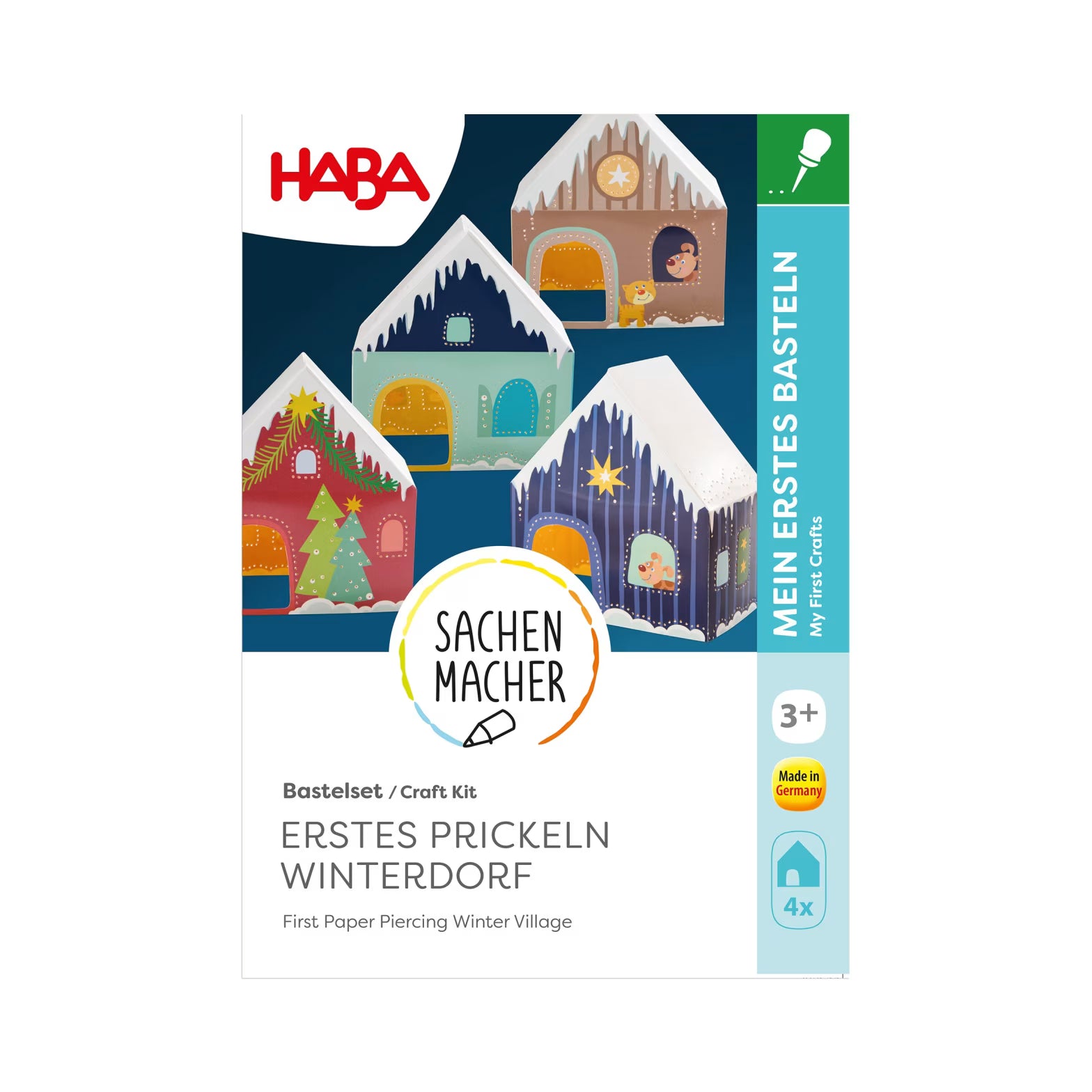 Basteln HABA Sachenmacher - Bastelset - Erstes Prickeln Winterdorf Bastelset, 4 Motive