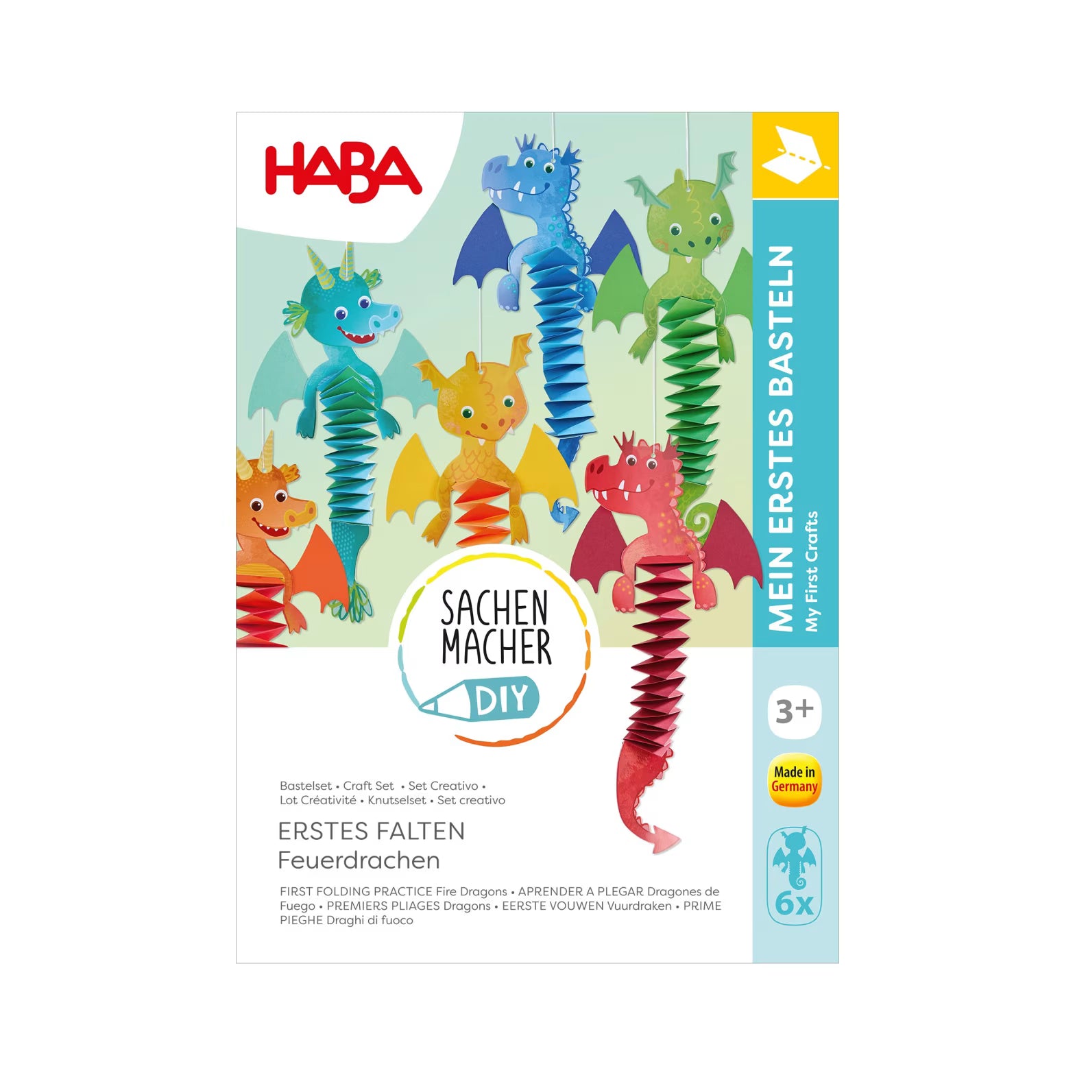 Basteln HABA Sachenmacher | Erstes Falten Feuerdrache, Bastelset, 6 St.