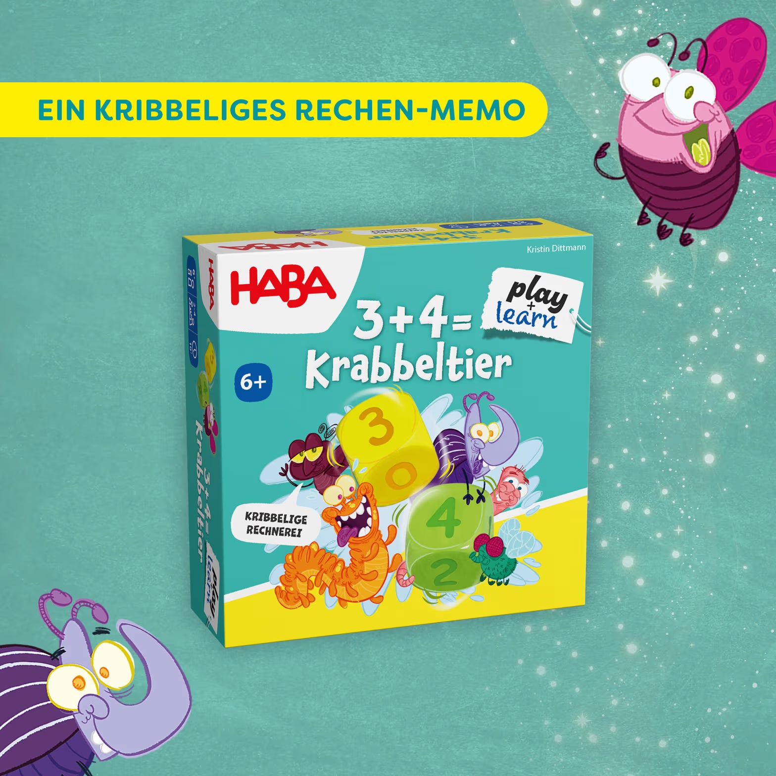 Gesellschaftsspiel HABA 3 + 4 = Krabbeltier