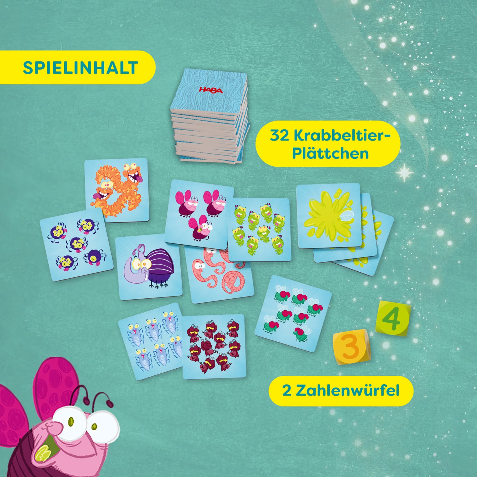 Gesellschaftsspiel HABA 3 + 4 = Krabbeltier