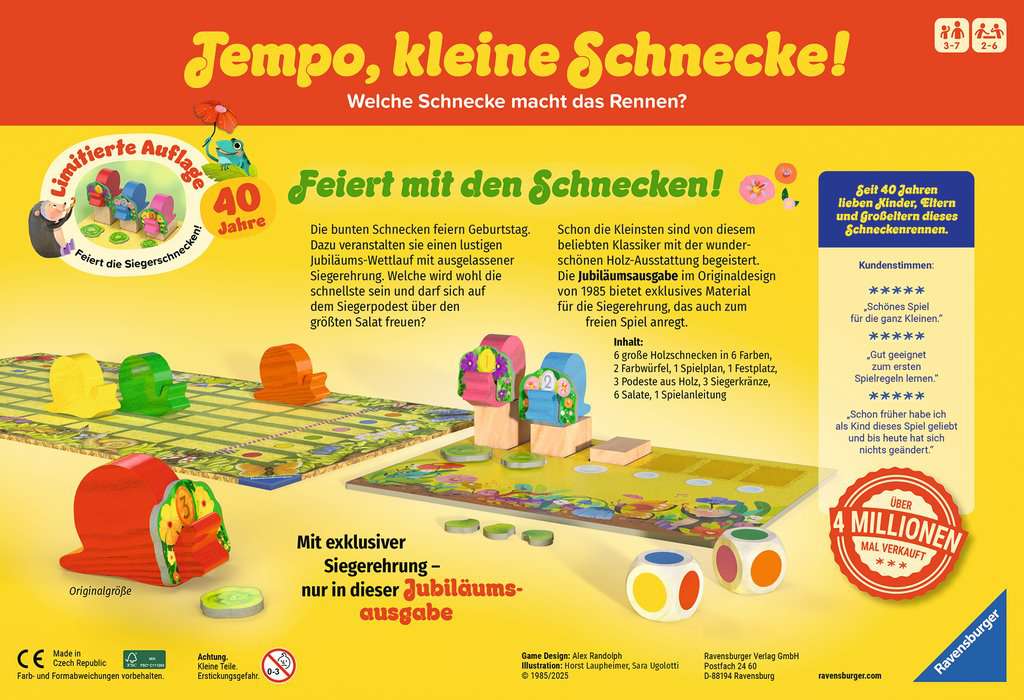 Spiel Ravensburger Tempo, kleine Schnecke! 40 Jahre Jubiläum