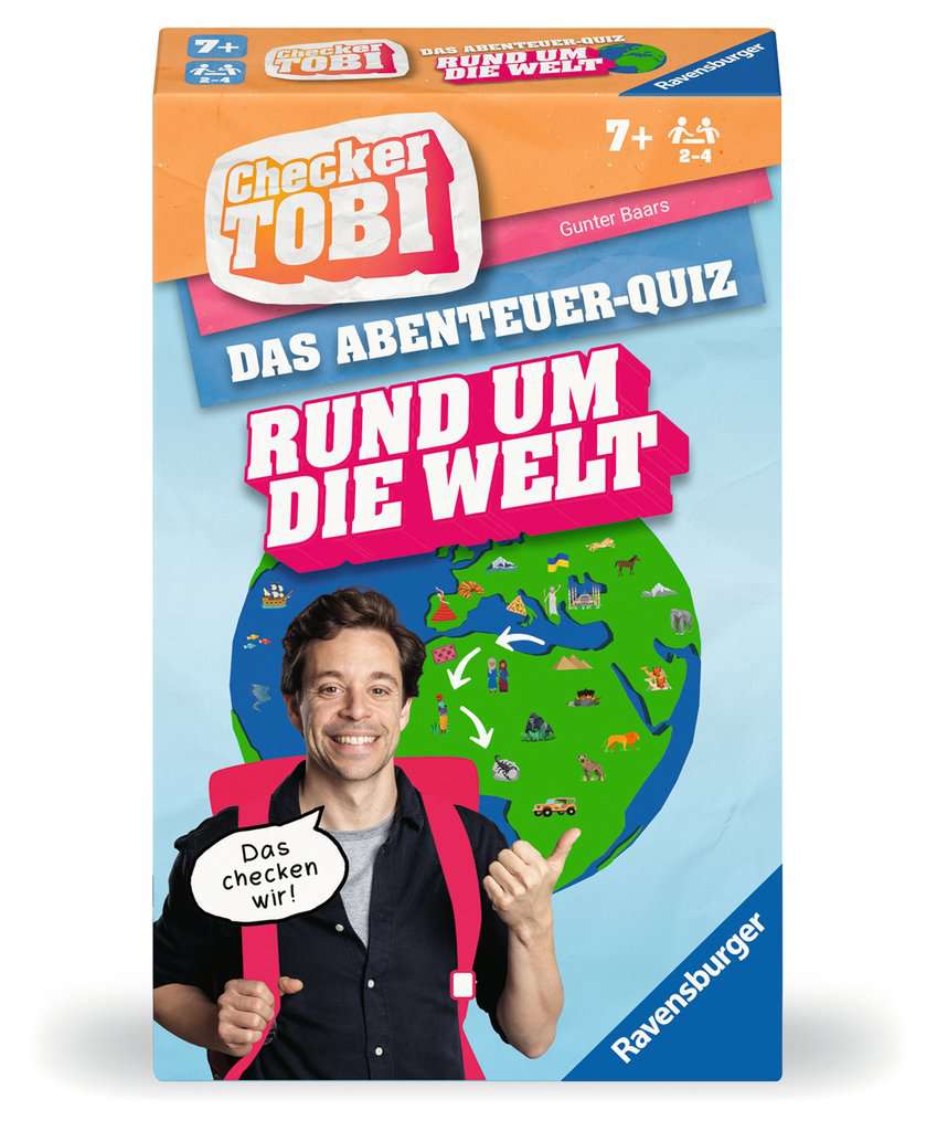 Spiel Ravensburger Mitbringspiel ⎮ Checker Tobi: Rund um die Welt