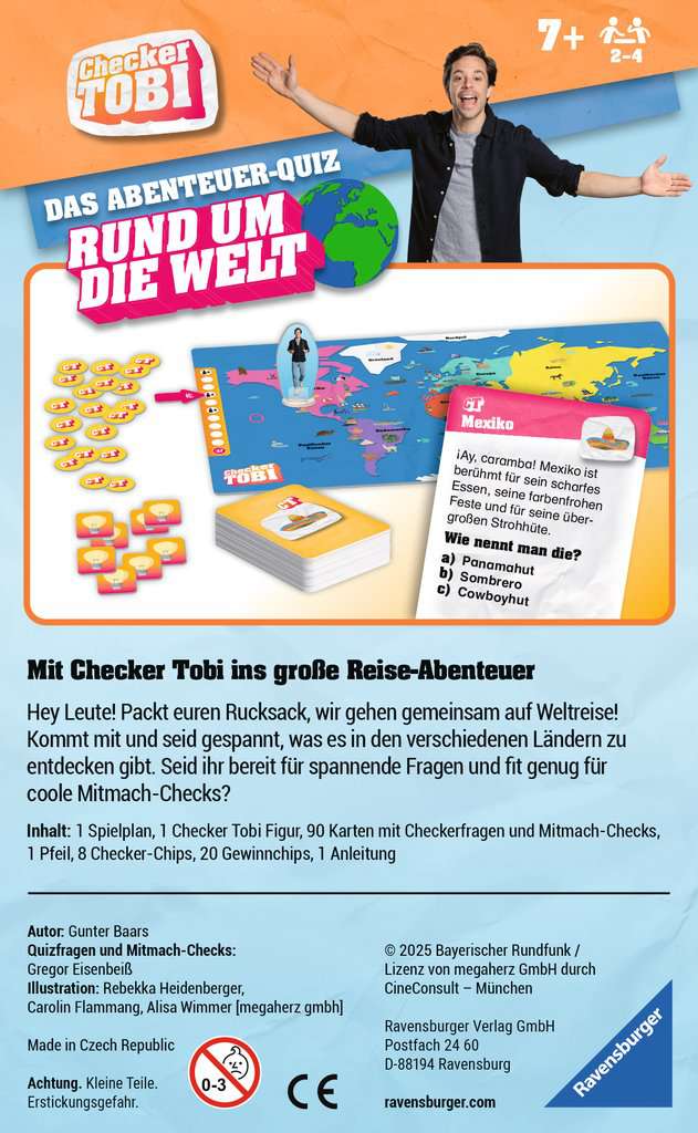 Spiel Ravensburger Mitbringspiel ⎮ Checker Tobi: Rund um die Welt