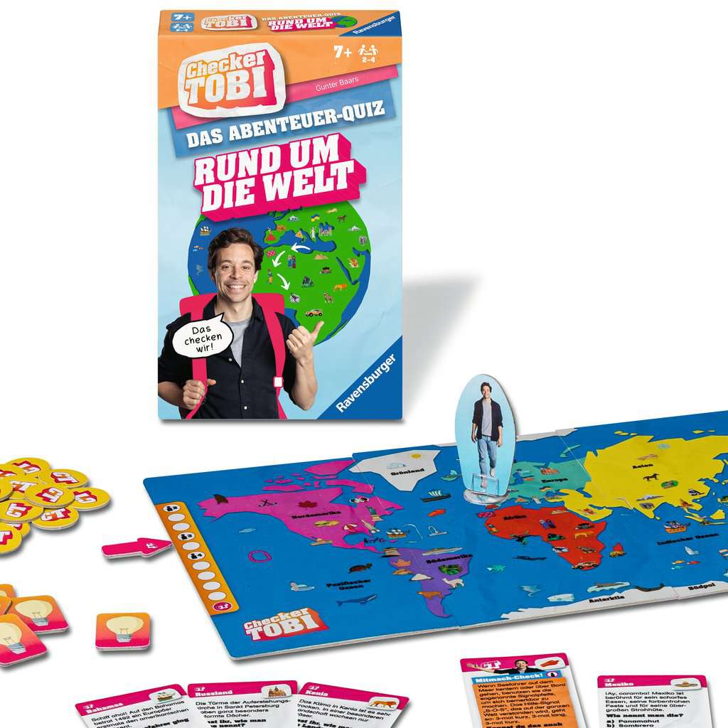 Spiel Ravensburger Mitbringspiel ⎮ Checker Tobi: Rund um die Welt