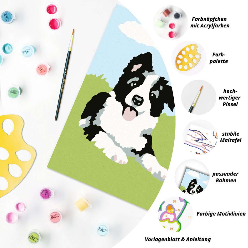 Malen Ravensburger CREART: Border Collie Welpe