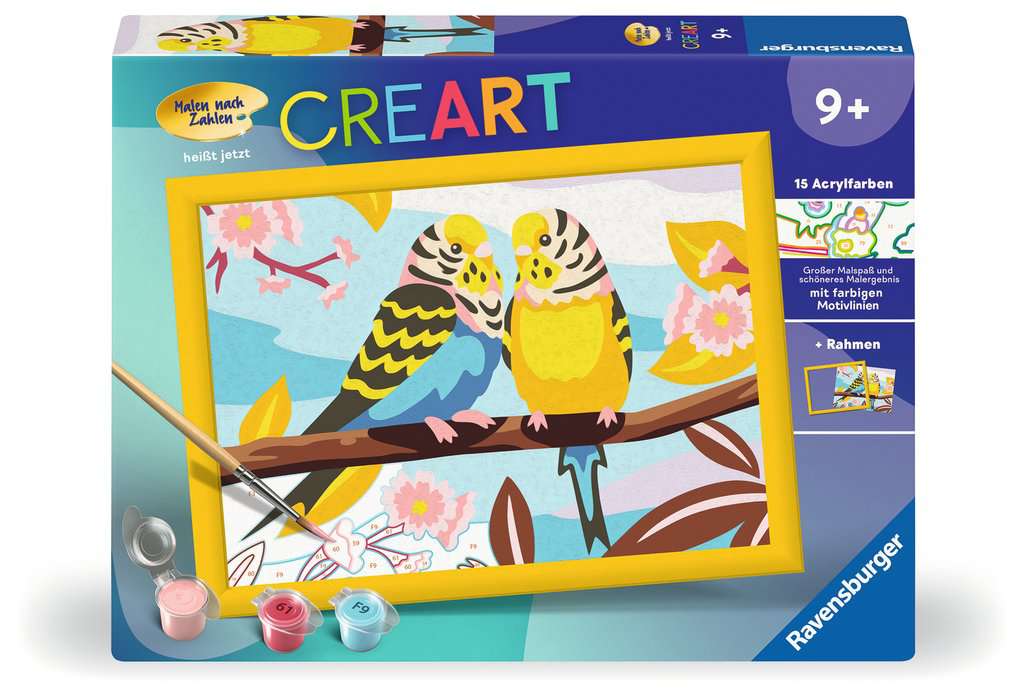 Malen Ravensburger CREART: Bunte Wellensittiche