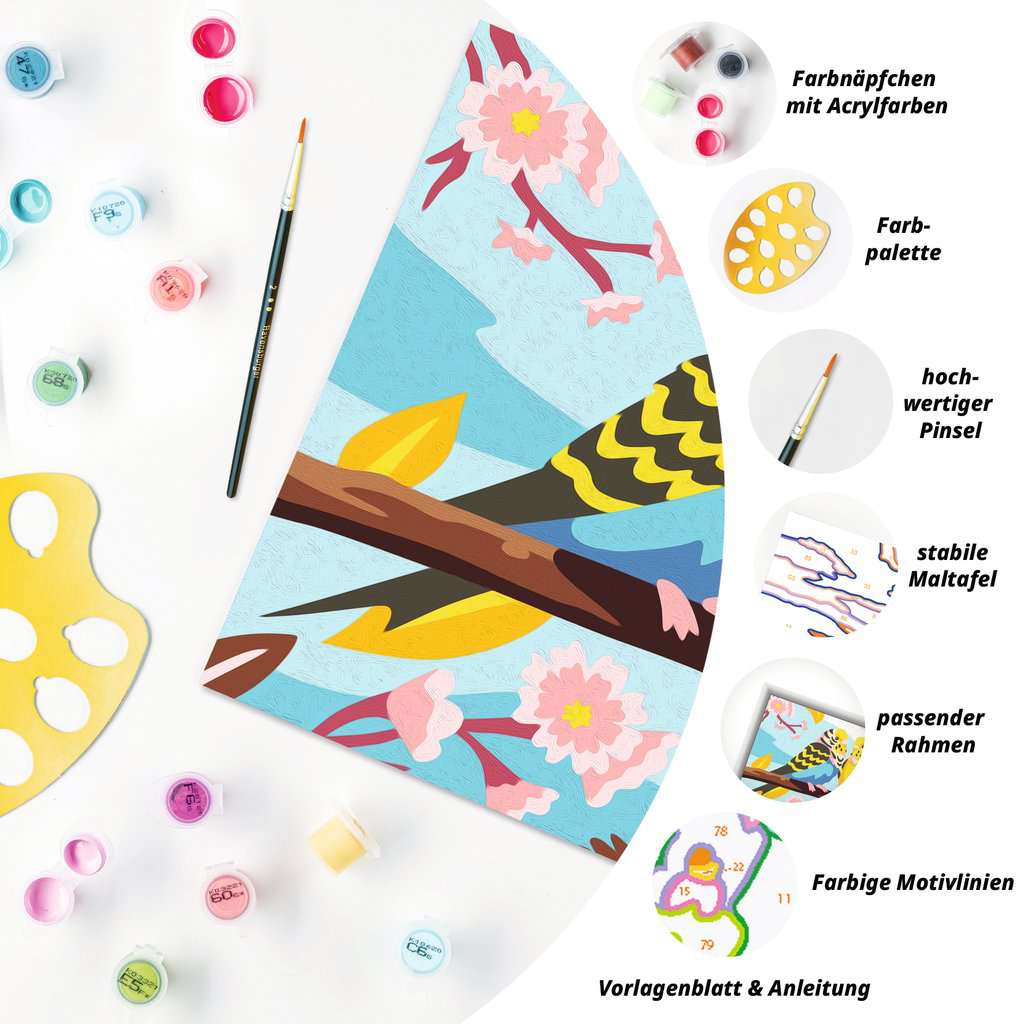 Malen Ravensburger CREART: Bunte Wellensittiche