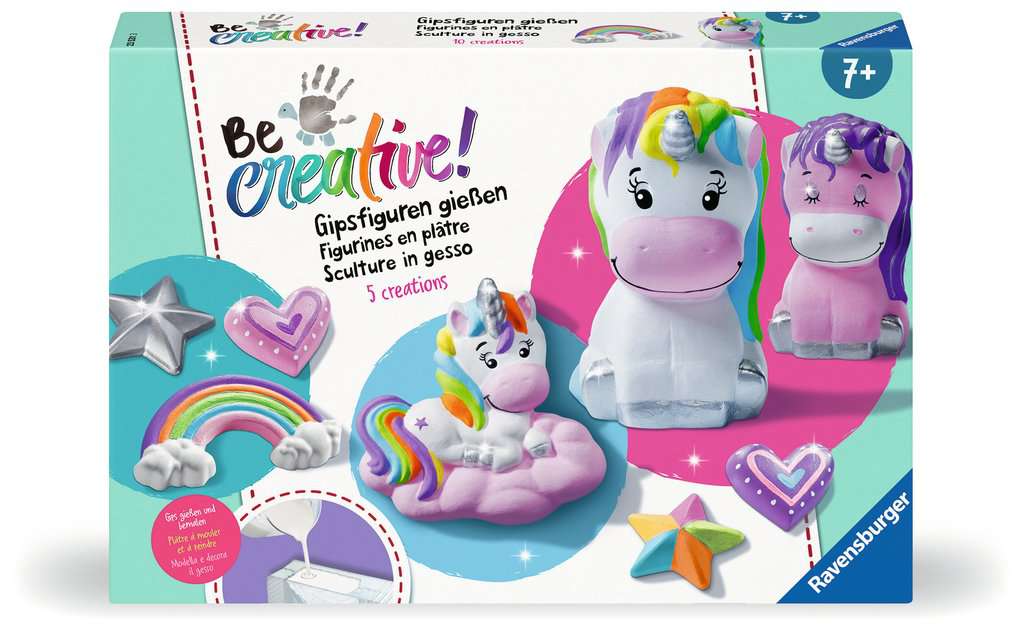 Malen Ravensburger BeCreative: Bastelset DIY Gipsfiguren gießen Einhorn
