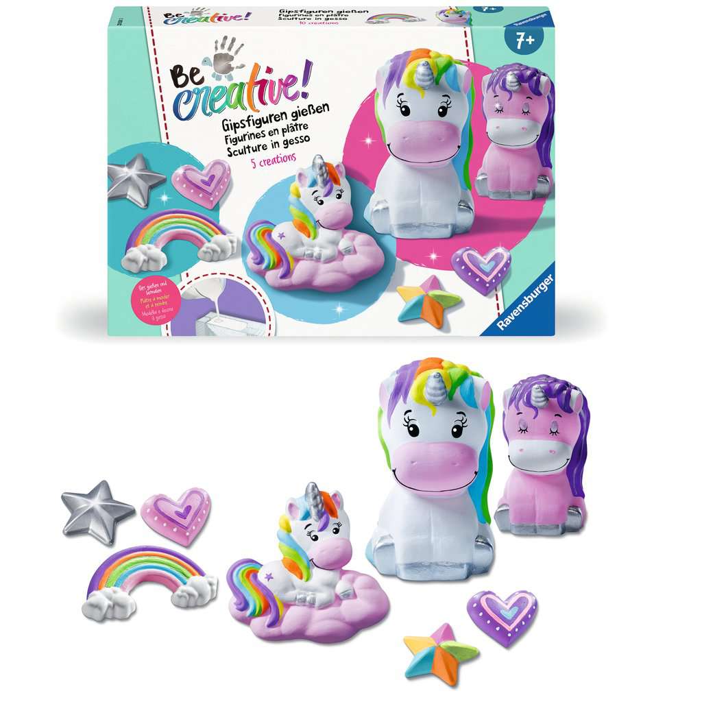 Malen Ravensburger BeCreative: Bastelset DIY Gipsfiguren gießen Einhorn