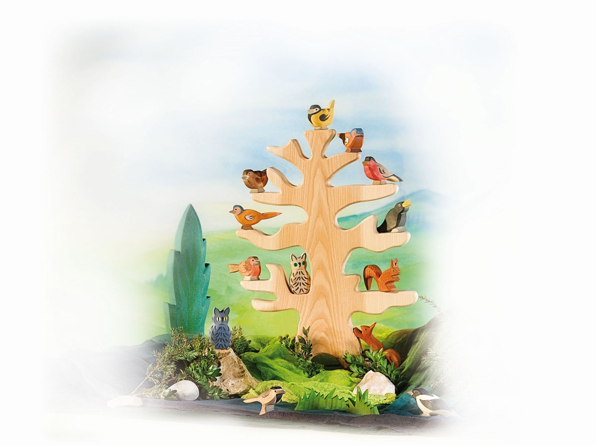 Holztiere & Figuren Ostheimer Holzspielzeug Vogelbaum